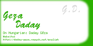 geza daday business card